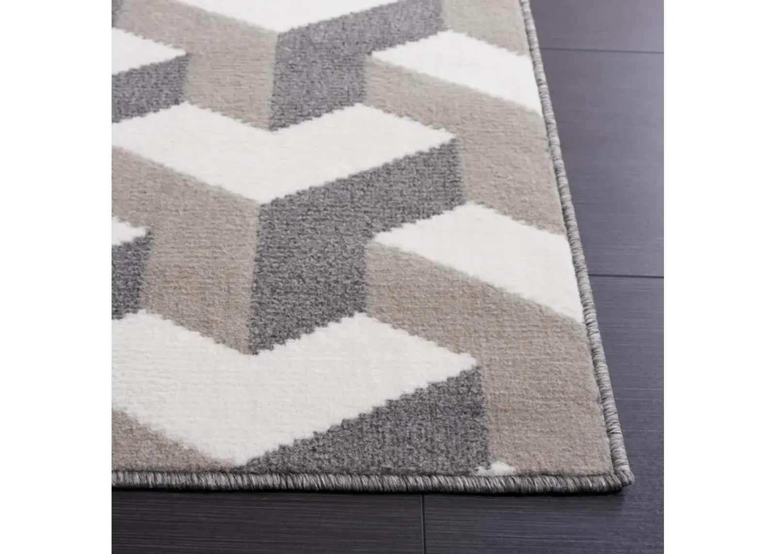 PYRAMID 246 GREY  2'-2' x 8' Runner Rug