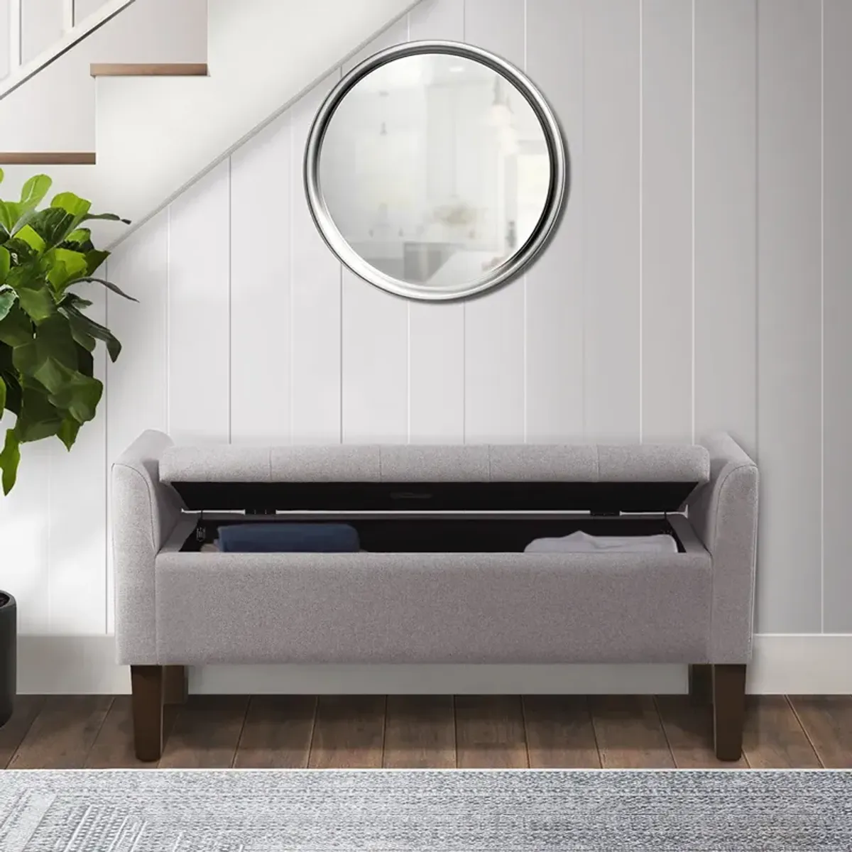 Flip-top Upholstered Storage Bench