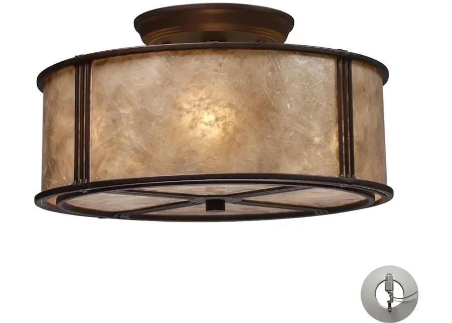 Barringer 13" Wide 3-Light Semi Flush Mount - Aged Bronze