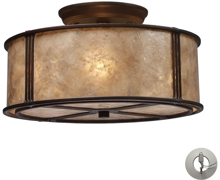 Barringer 13" Wide 3-Light Semi Flush Mount - Aged Bronze