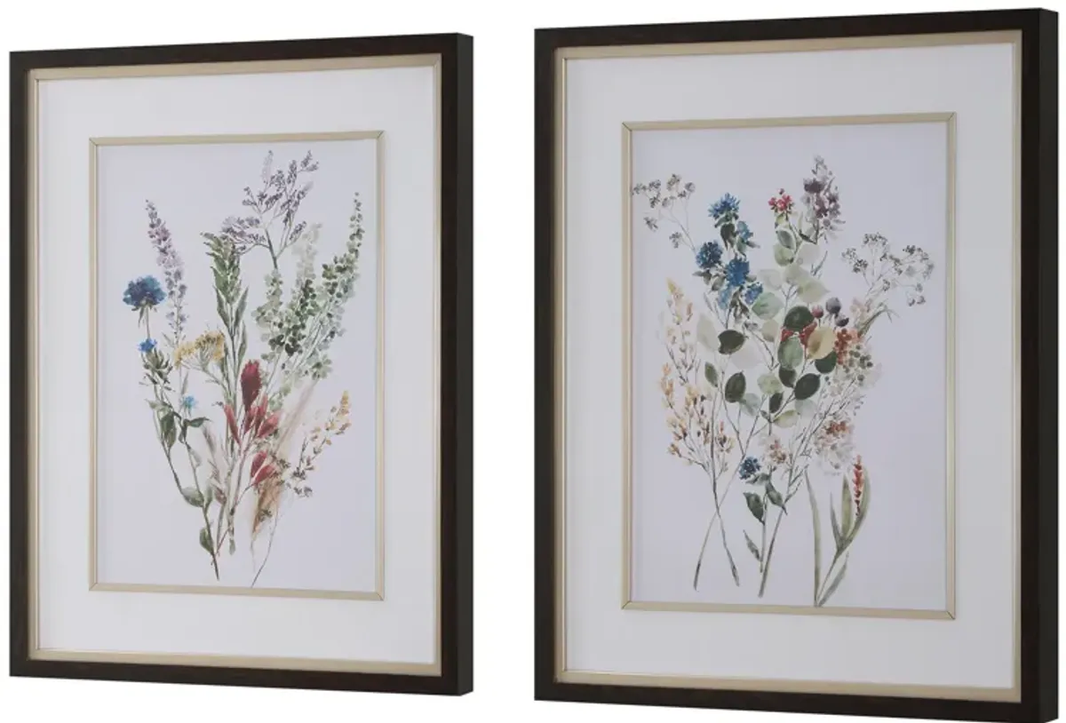 Delicate Flowers Framed Prints, S/2