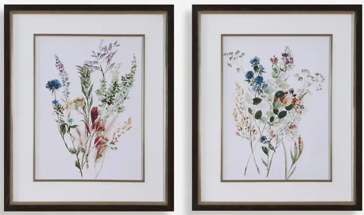 Delicate Flowers Framed Prints, S/2