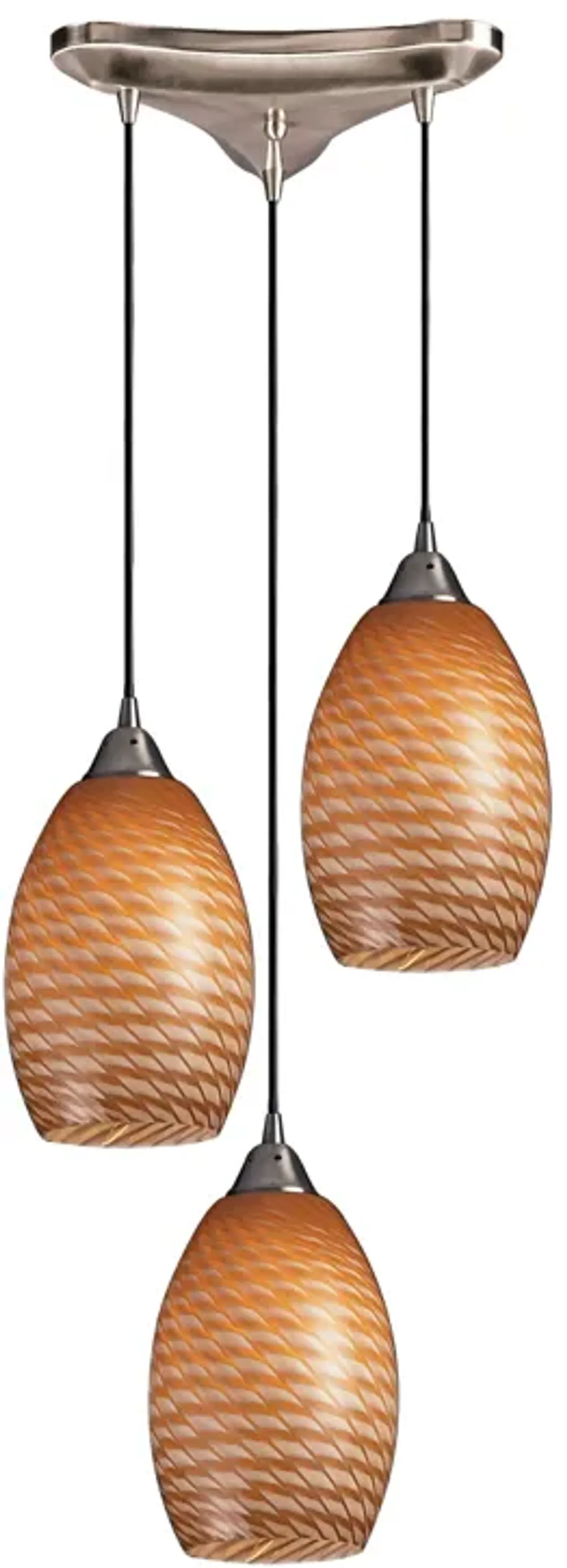 Mulinello 10" Wide 3-Light Mini Pendant - Satin Nickel