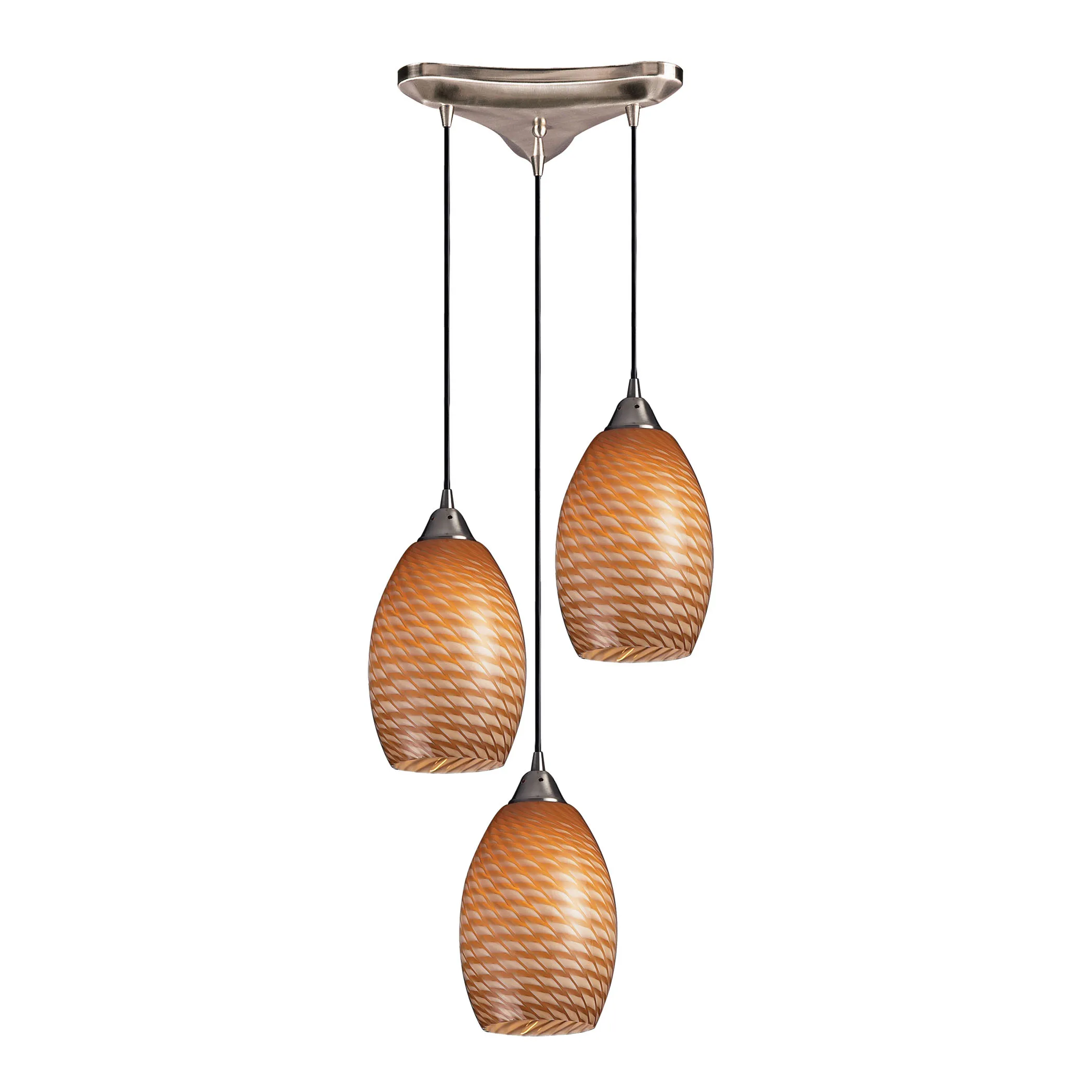 Mulinello 10" Wide 3-Light Mini Pendant - Satin Nickel