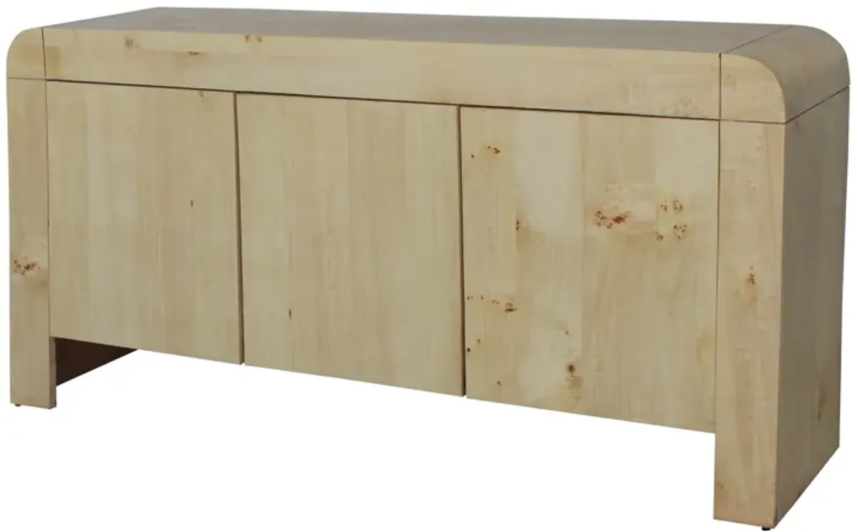 60" Burl Wood Sideboard, Natural