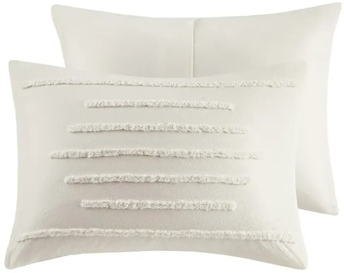 Urban Habitat Mercer Ivory 3 Piece Cotton Chenille Comforter Set