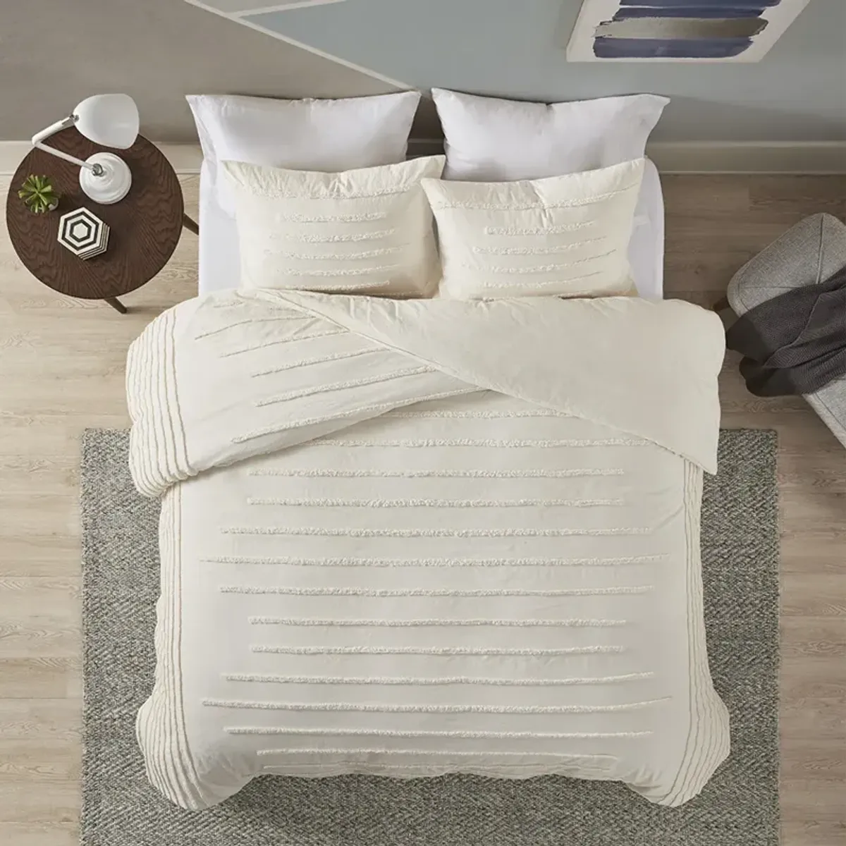 Urban Habitat Mercer Ivory 3 Piece Cotton Chenille Comforter Set