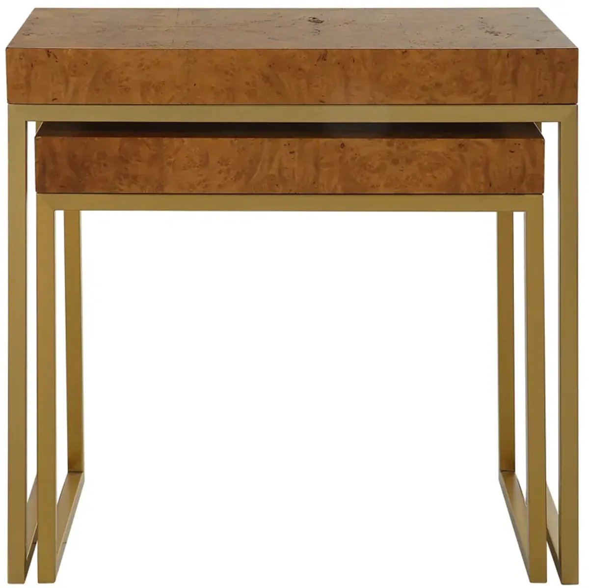 Burl-esque Wooden Nesting Tables, S/2