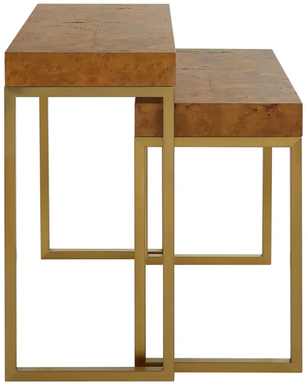 Burl-esque Wooden Nesting Tables, S/2