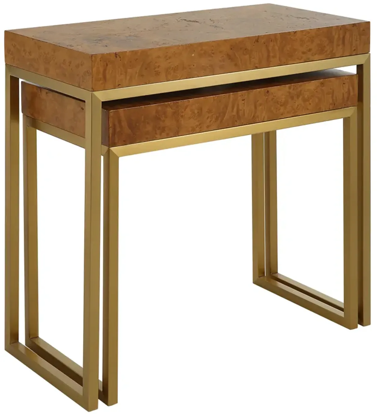 Burl-esque Wooden Nesting Tables, S/2