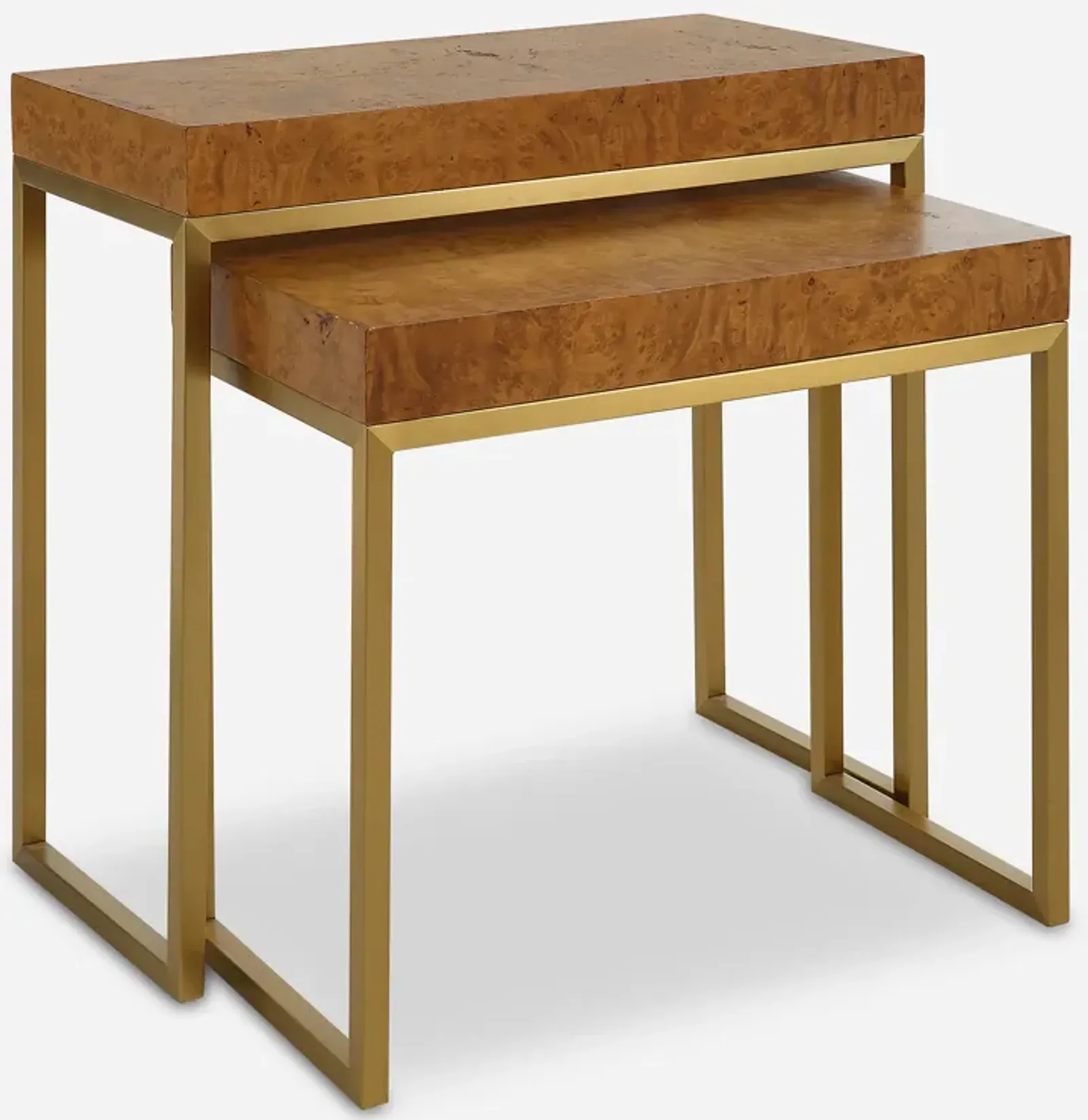 Burl-esque Wooden Nesting Tables, S/2