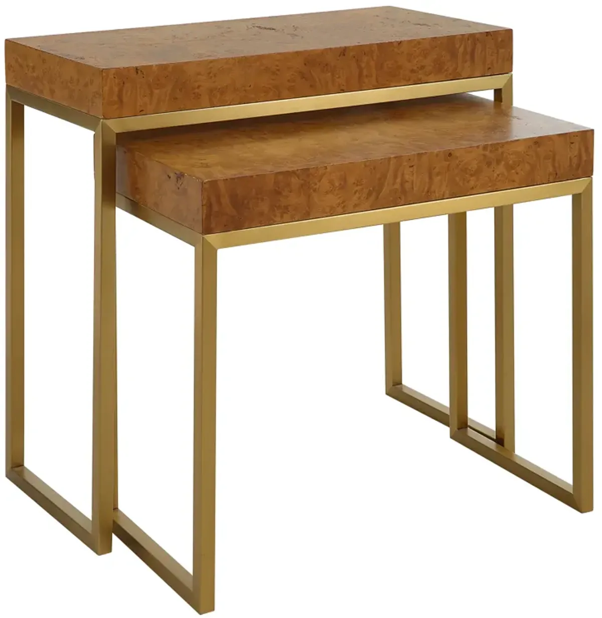 Burl-esque Wooden Nesting Tables, S/2