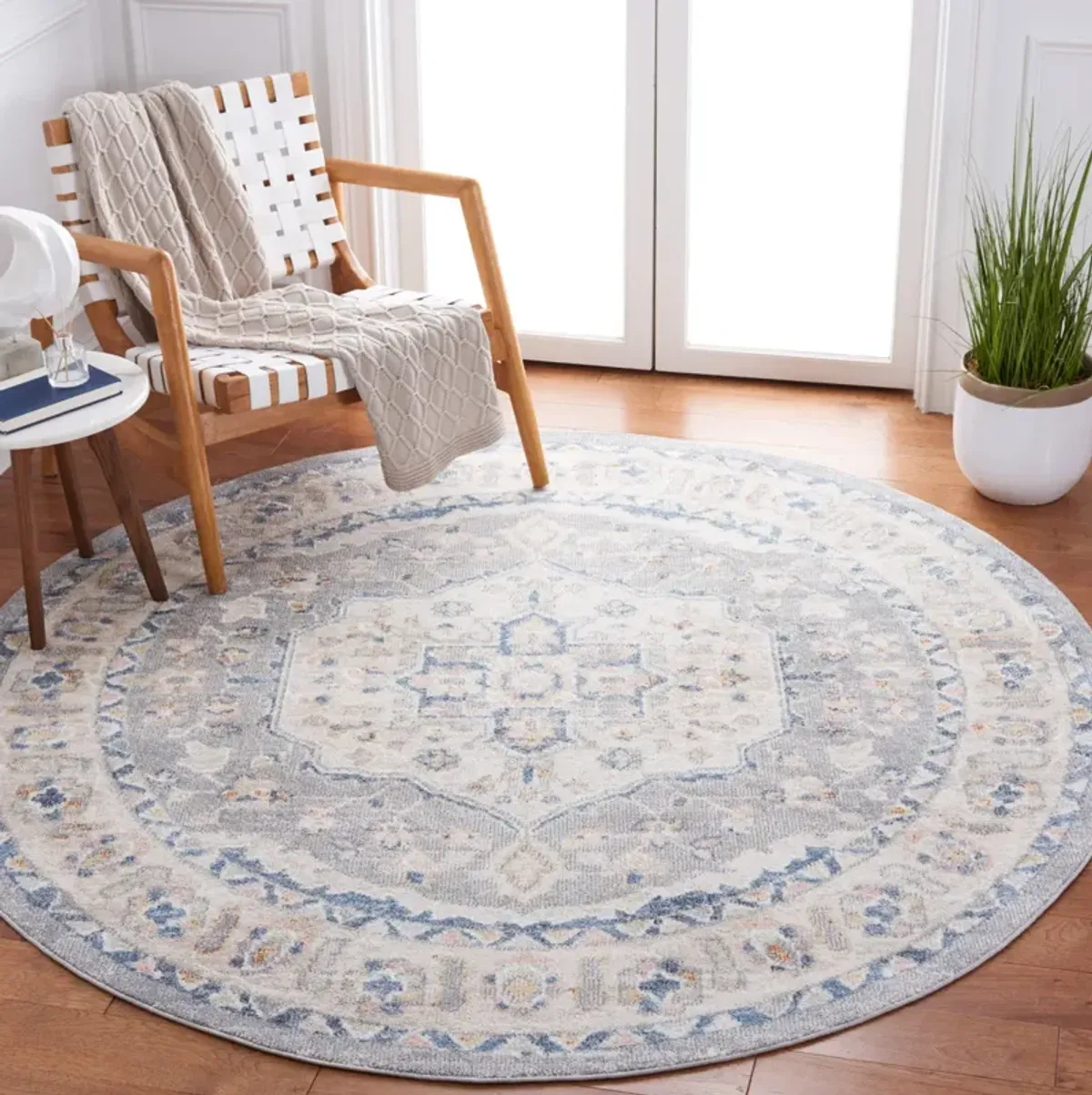 BLAIR WASHABLE 234 Grey 6'-7' X 6'-7' Round Round Rug