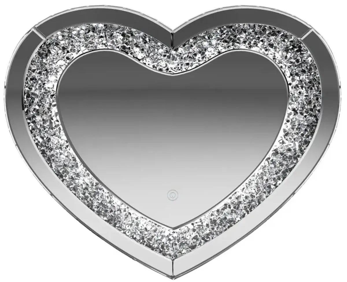 Aiko Heart Shape Wall Mirror Silver