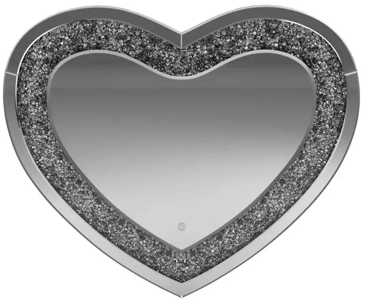 Aiko Heart Shape Wall Mirror Silver