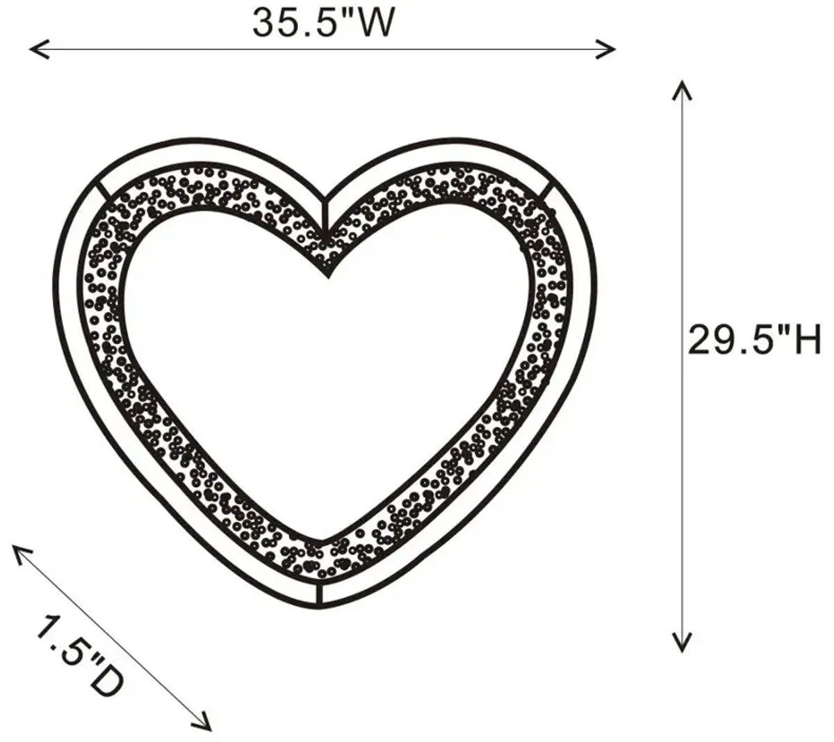 Aiko Heart Shape Wall Mirror Silver