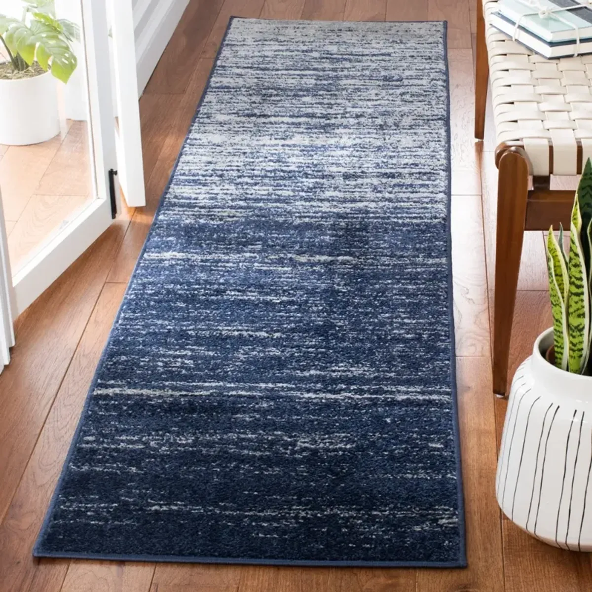 ADIRONDACK 113 NAVY  2'-6' x 22' Runner Rug