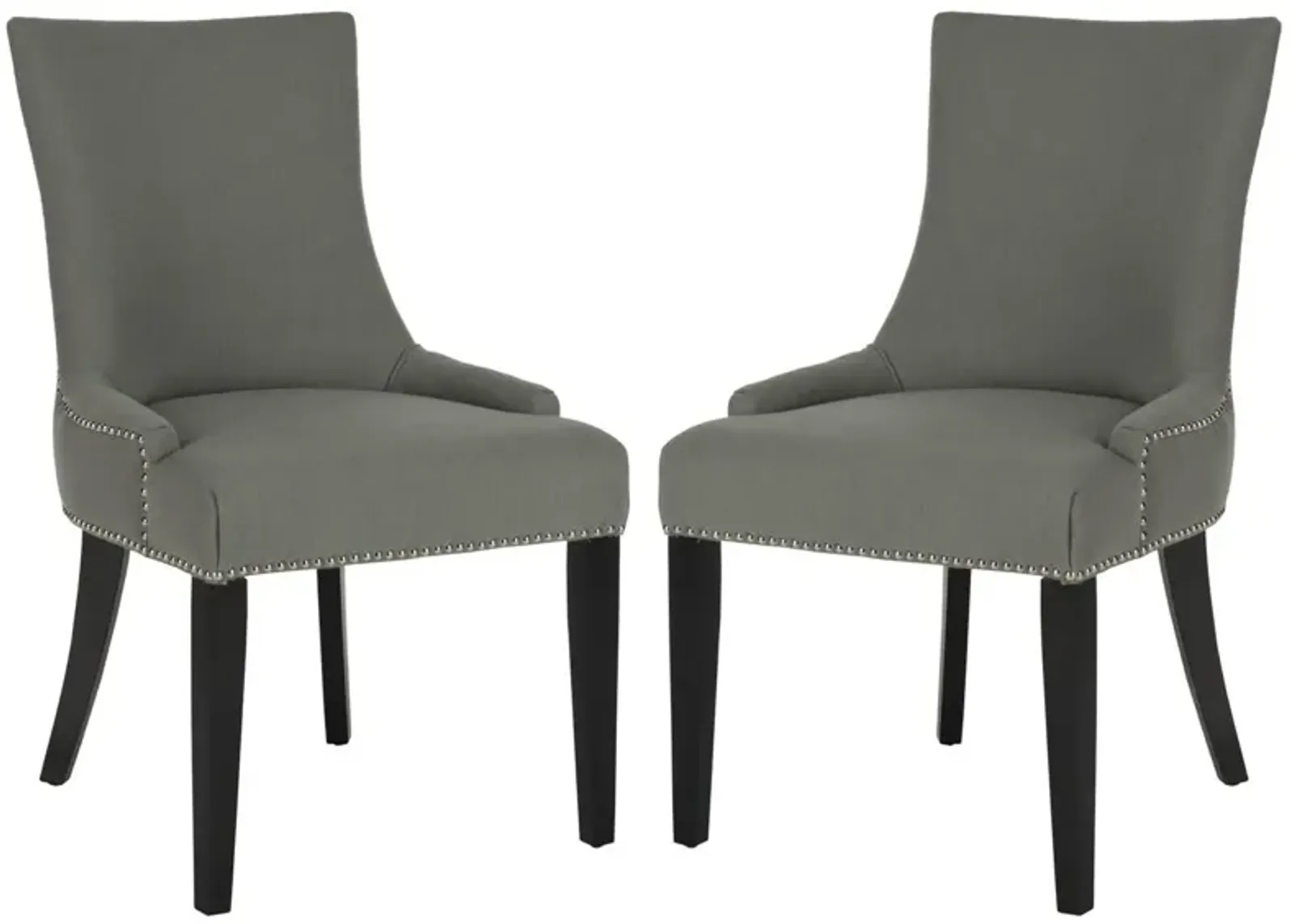 LESTER 19''H DINING CHAIR - SILVER NAIL HEADS - Set of 2