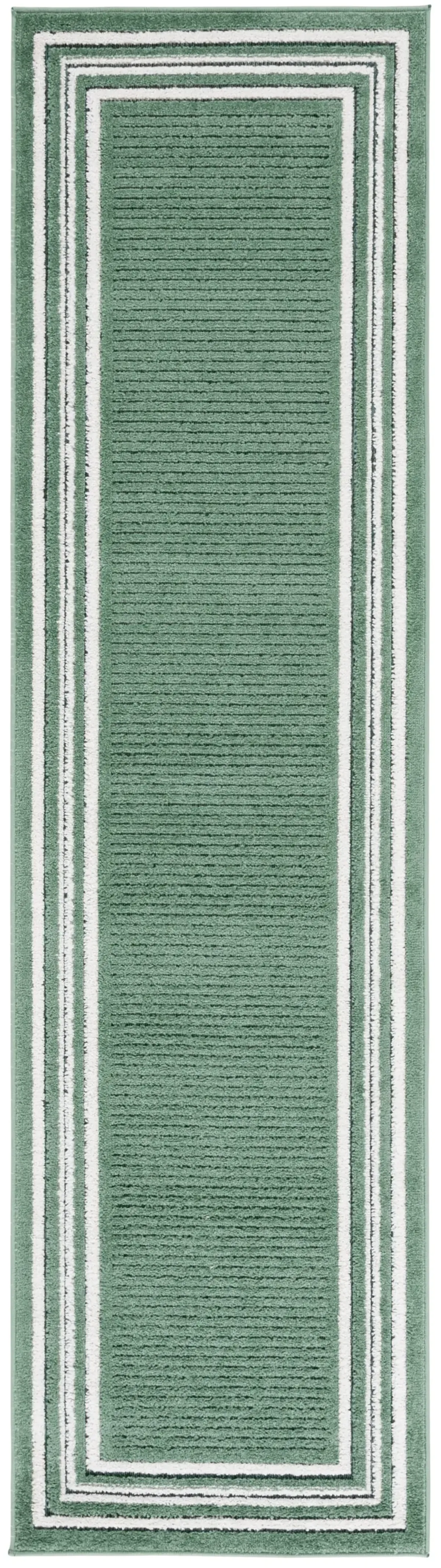 CABANA 634 GREEN  2'-2' x 8' Runner Rug