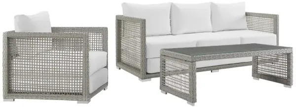 Aura 3 Piece Outdoor Patio Wicker Rattan Set