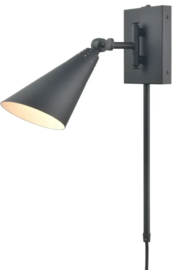 Whitmire 10.25'' High 1-Light Plug-In/Hardwire Sconce - Matte Black
