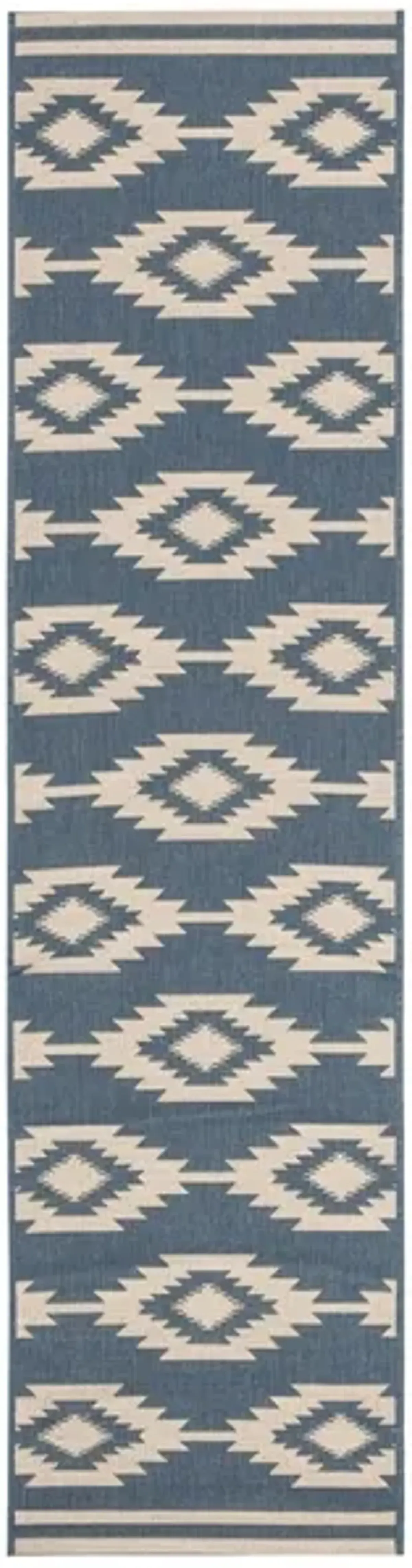 Safavieh BEACH HOUSE Collection BHS171N-28 Cream / Blue 2'-2" X 8'