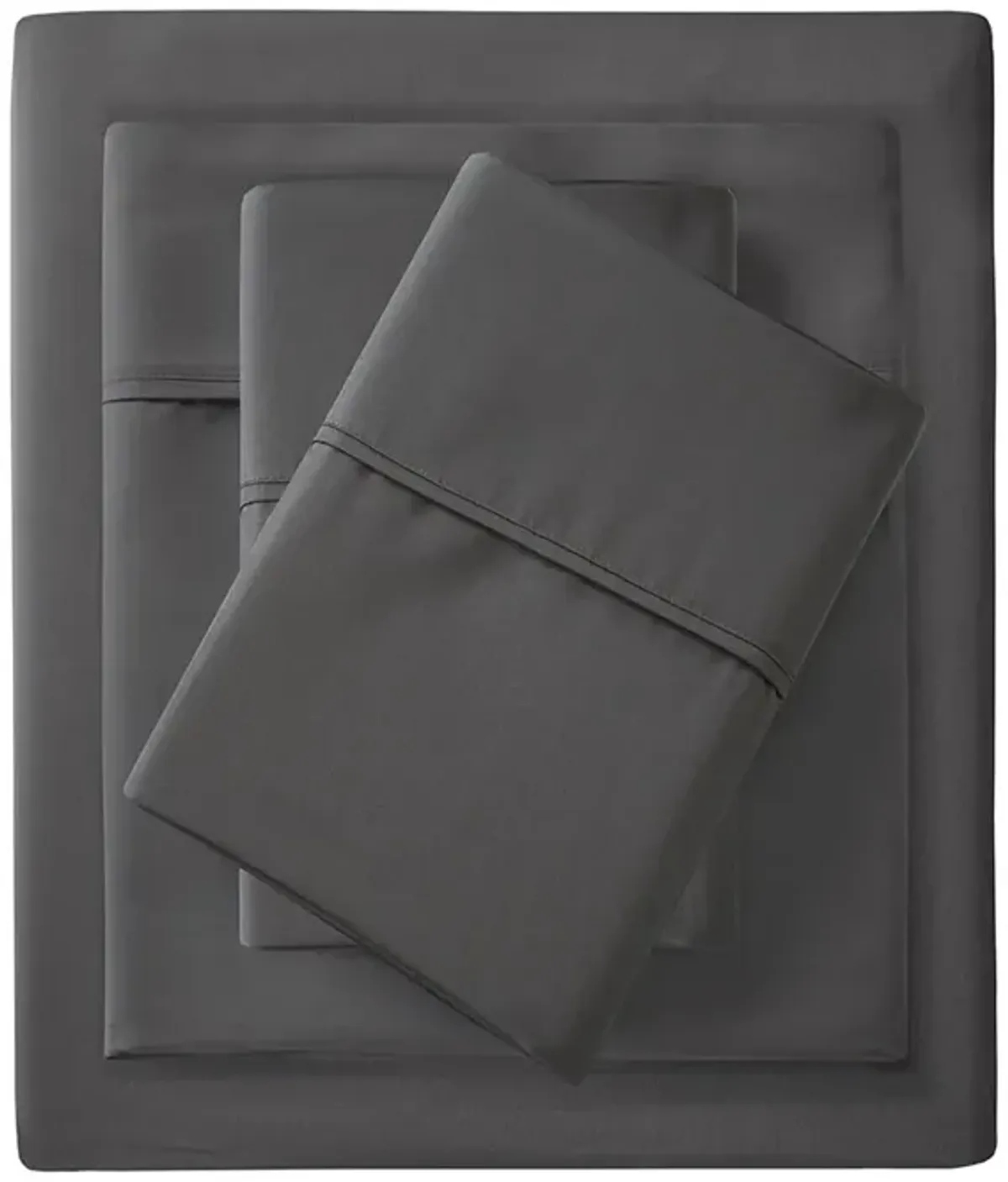 Madison Park 1500 Thread Count Charcoal Cotton Blend 4 PC Sheet Set