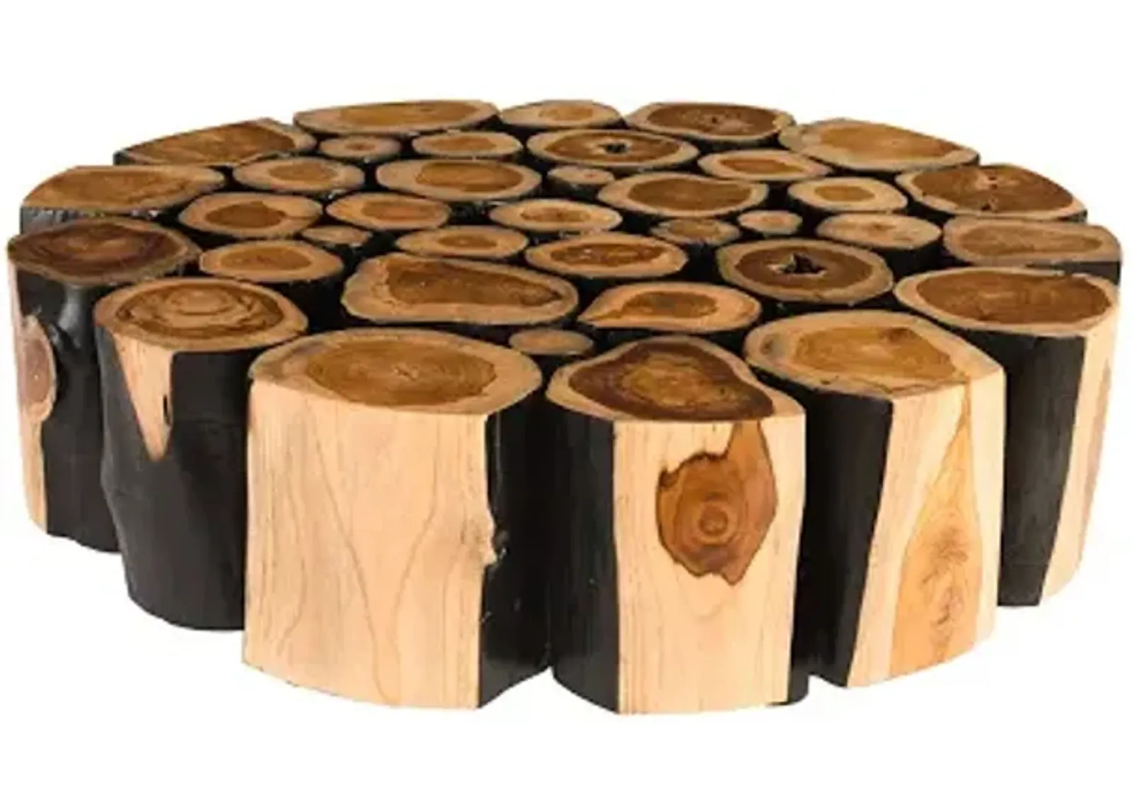 boscage coffee table on black metal legs, round