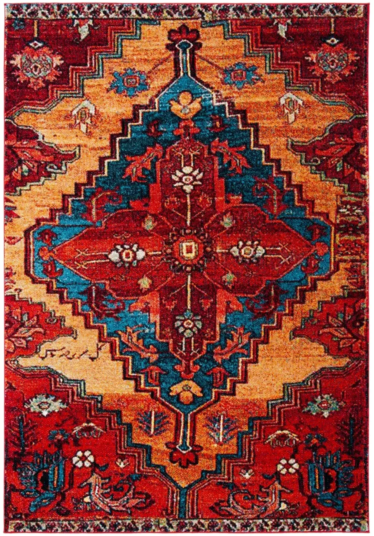 VINTAGE HAMADAN 248 RED  6'-7' x 9' Medium Rectangle Rug