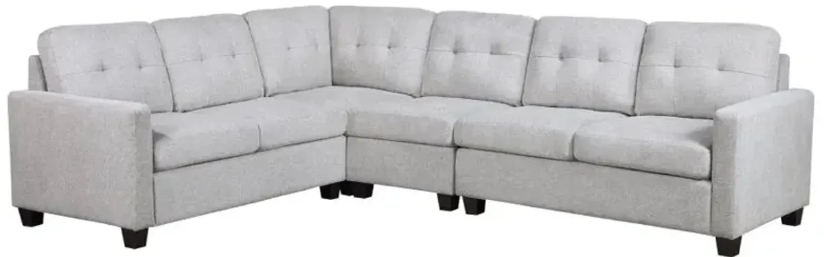 Georgina 4-piece Upholstered Modular Sectional Sofa Steel Beige