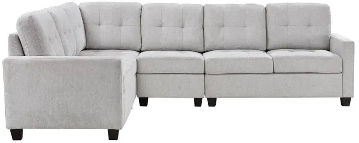 Georgina 4-piece Upholstered Modular Sectional Sofa Steel Beige