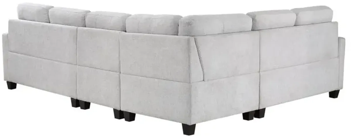 Georgina 4-piece Upholstered Modular Sectional Sofa Steel Beige