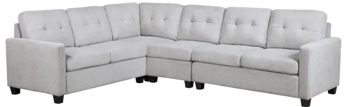 Georgina 4-piece Upholstered Modular Sectional Sofa Steel Beige