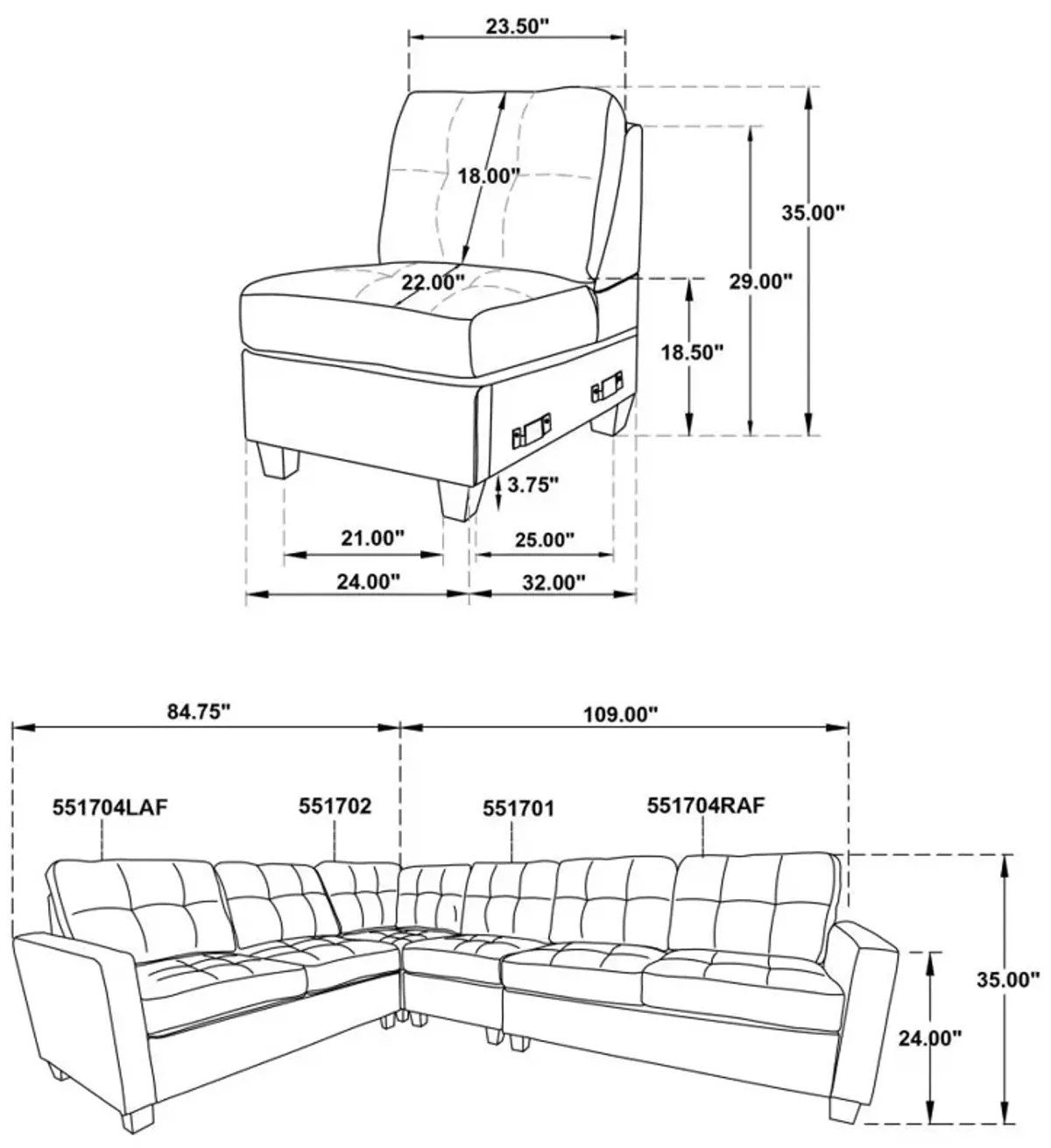 Georgina 4-piece Upholstered Modular Sectional Sofa Steel Beige