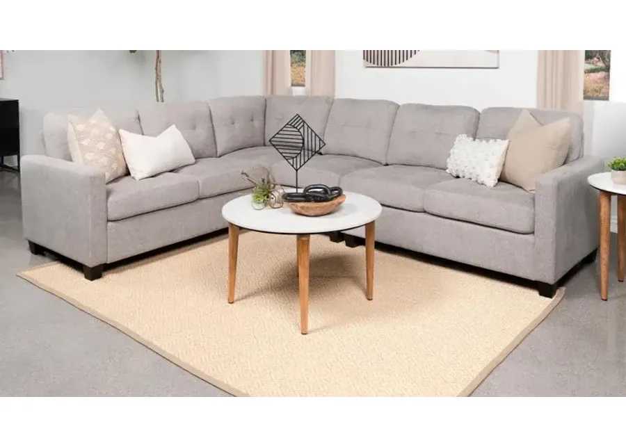 Georgina 4-piece Upholstered Modular Sectional Sofa Steel Beige