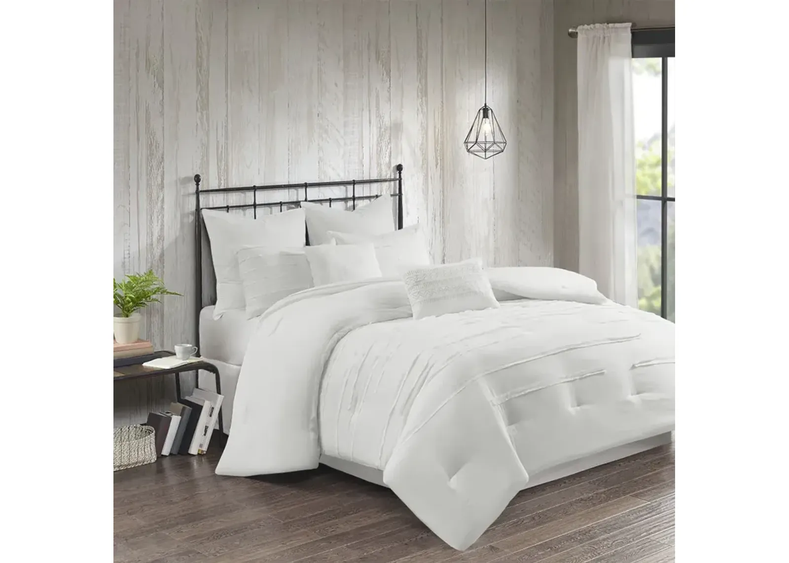 510 Design Jenda White 8 Piece King  Comforter Set