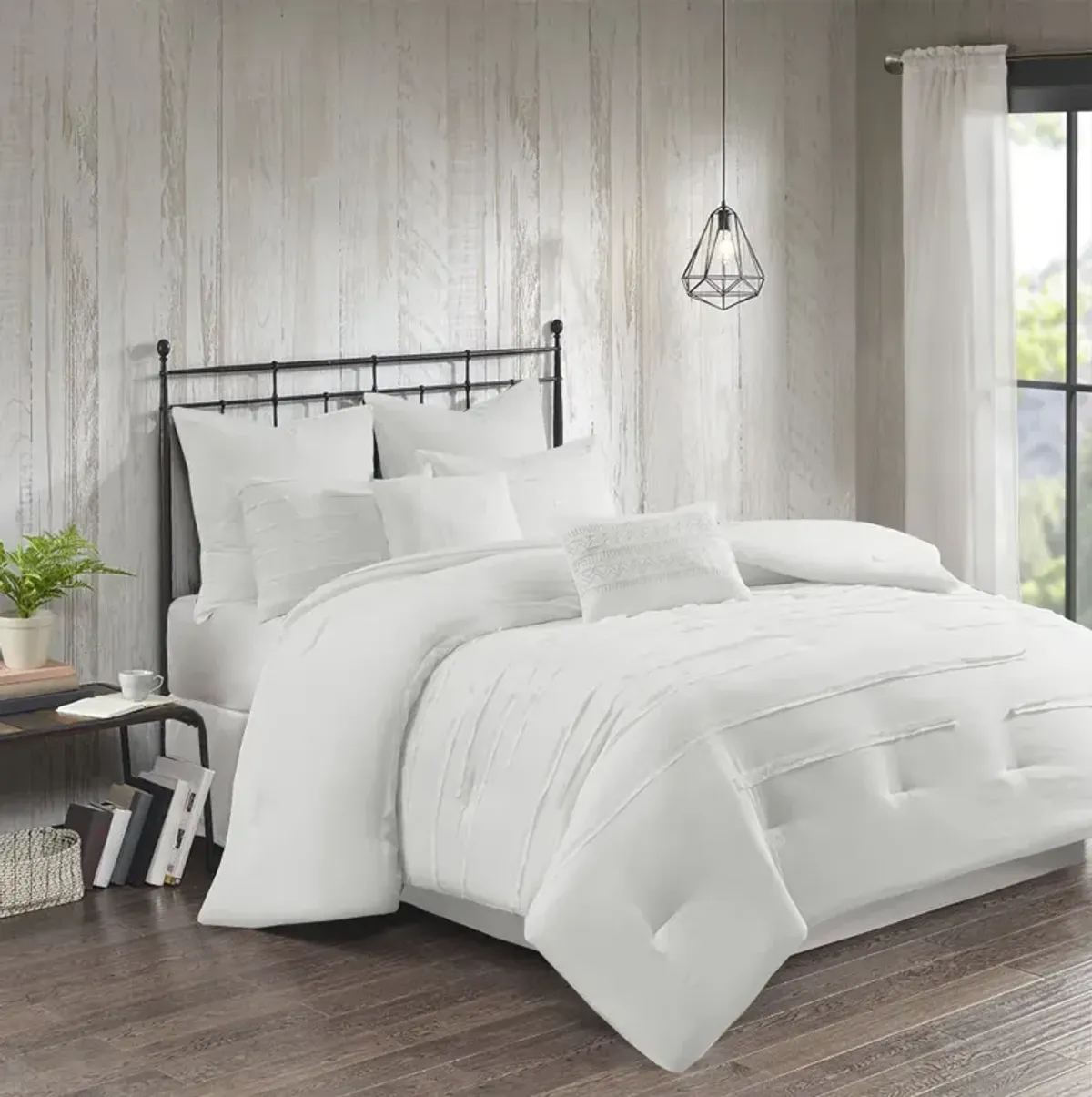 510 Design Jenda White 8 Piece King  Comforter Set