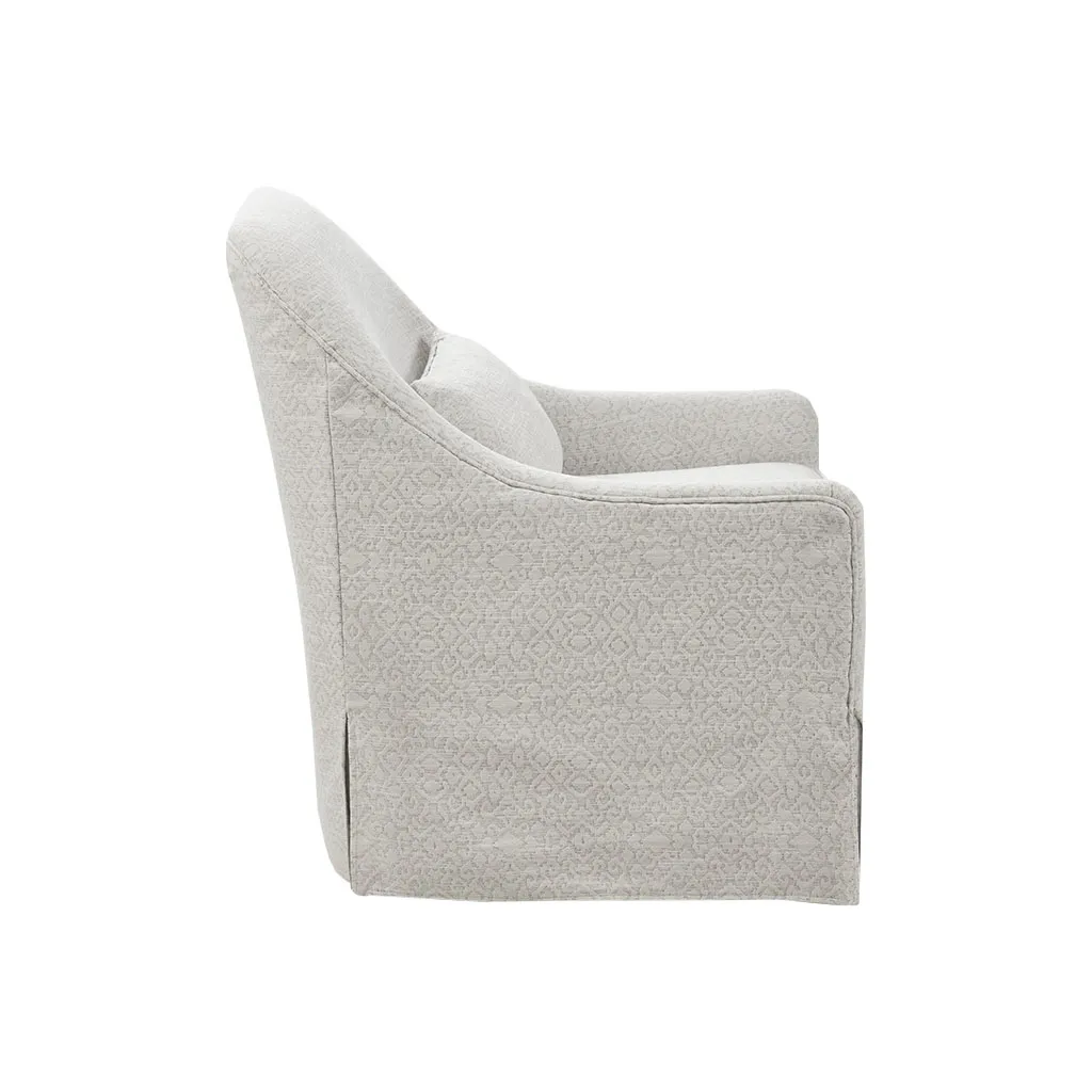 Madison Park Theo Ivory/Black Swivel Glider Chair