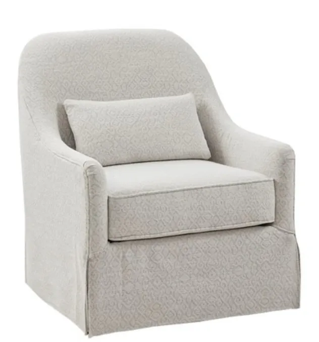 Madison Park Theo Ivory/Black Swivel Glider Chair