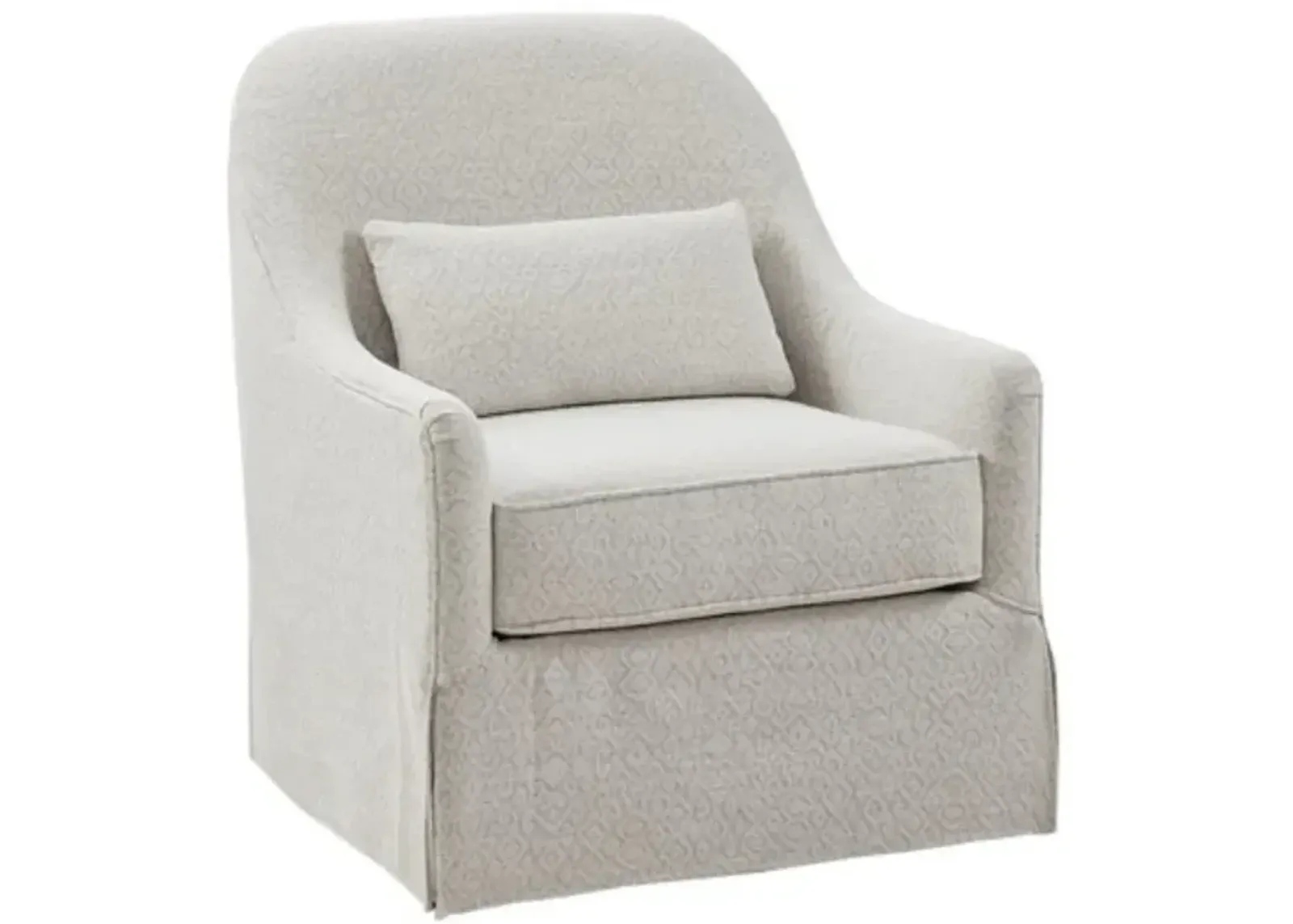 Madison Park Theo Ivory/Black Swivel Glider Chair