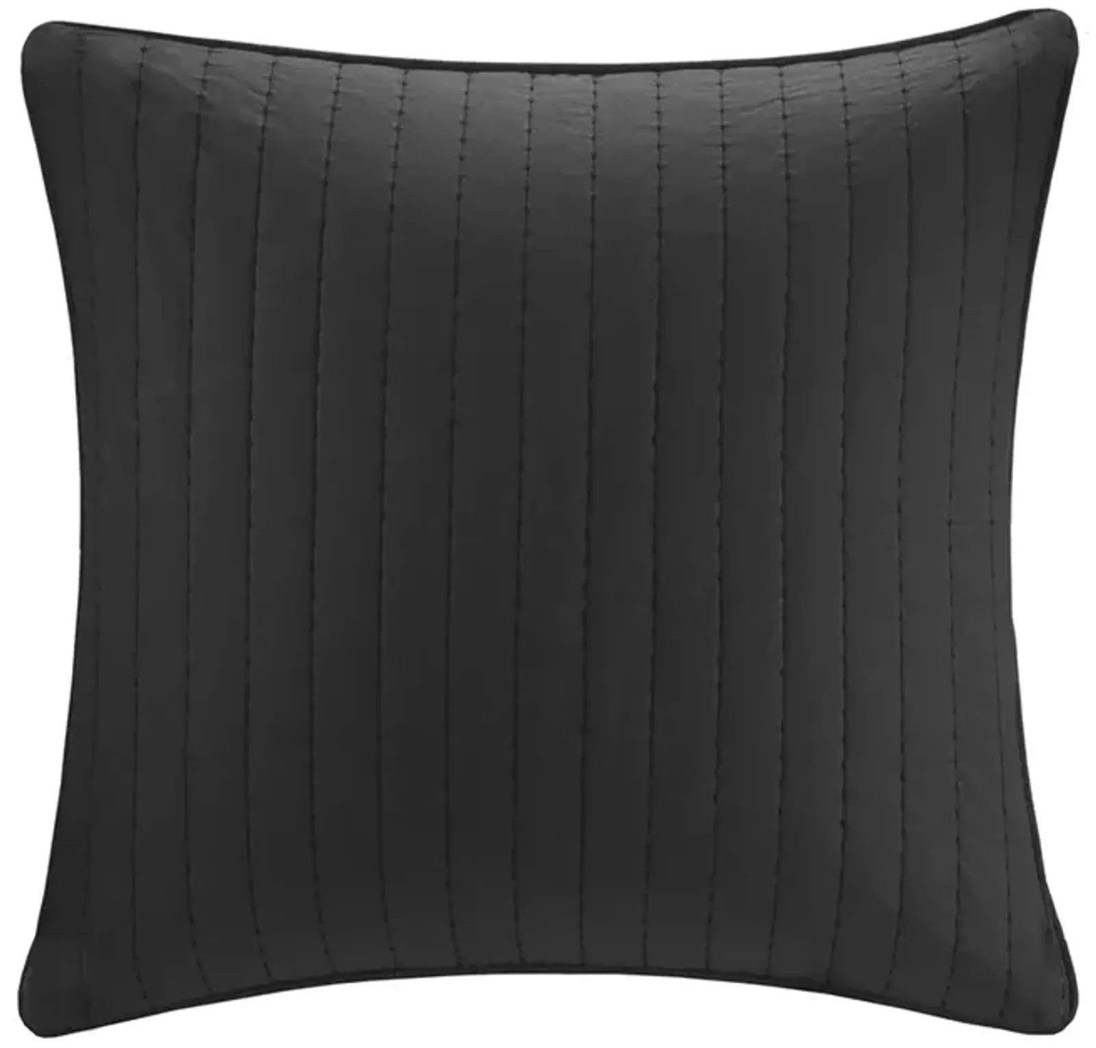 INK+IVY Camila Black Cotton Quilted Euro Sham