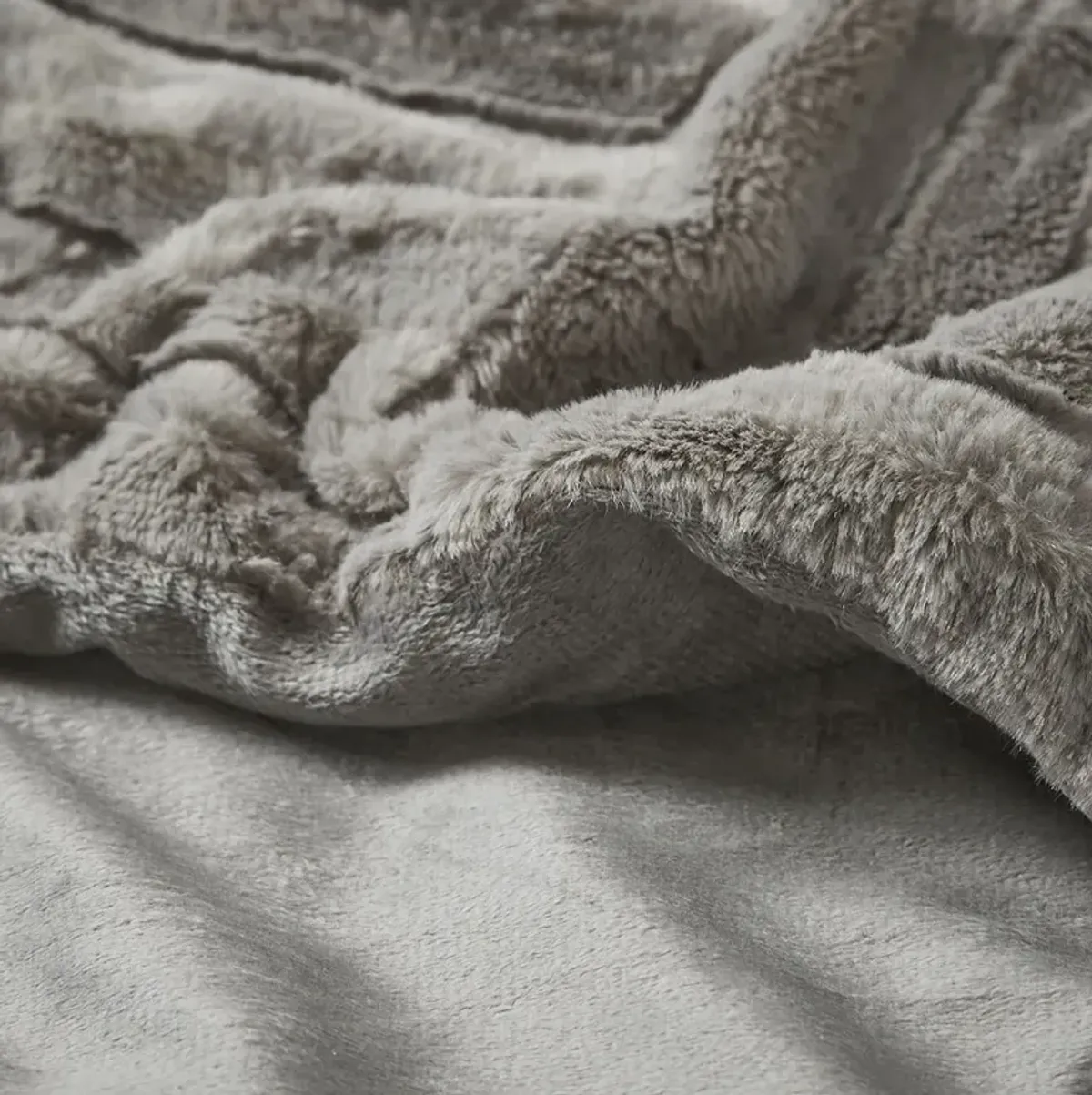 Madison Park Arctic Grey Ultra Plush Down Alternative Throw