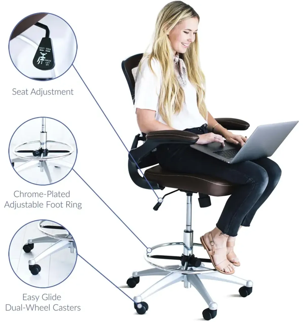 Attainment Vinyl Drafting Chair