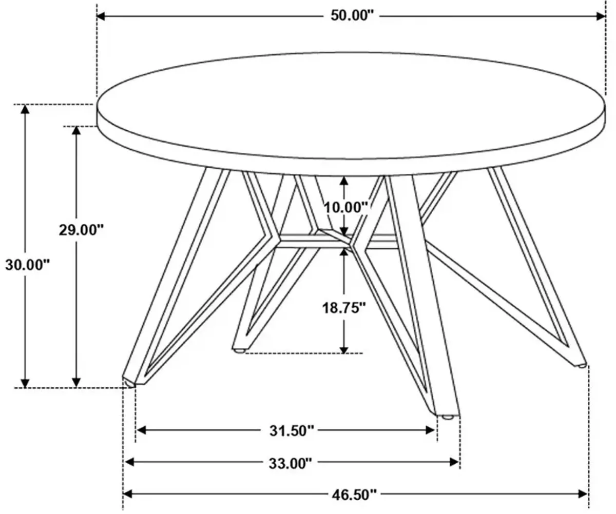 Neil 5-piece Round Dining Set Concrete and Grey