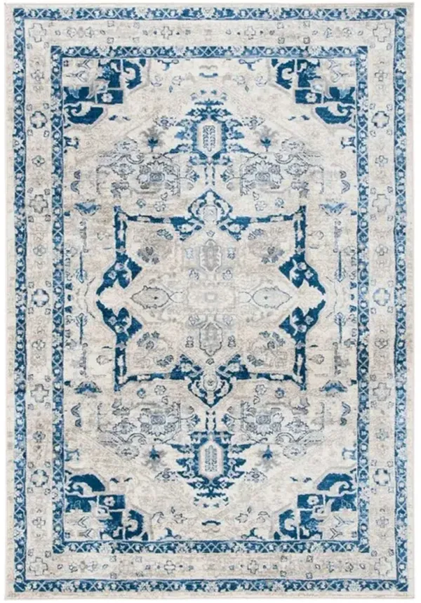 Brentwood 852 Beige / Blue 9' X 12' Large Rectangle Powerloomed Rug