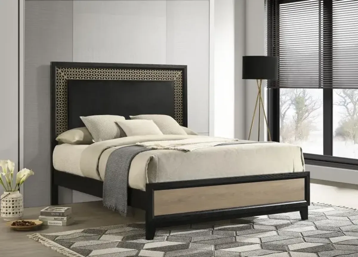 Valencia Eastern King Bed Light Brown and Black