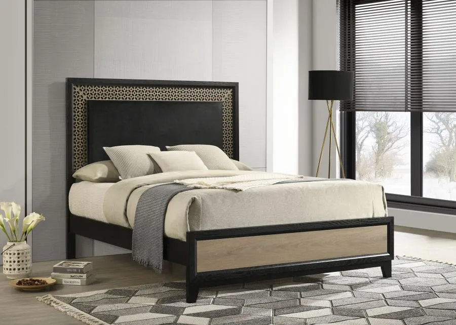 Valencia Eastern King Bed Light Brown and Black