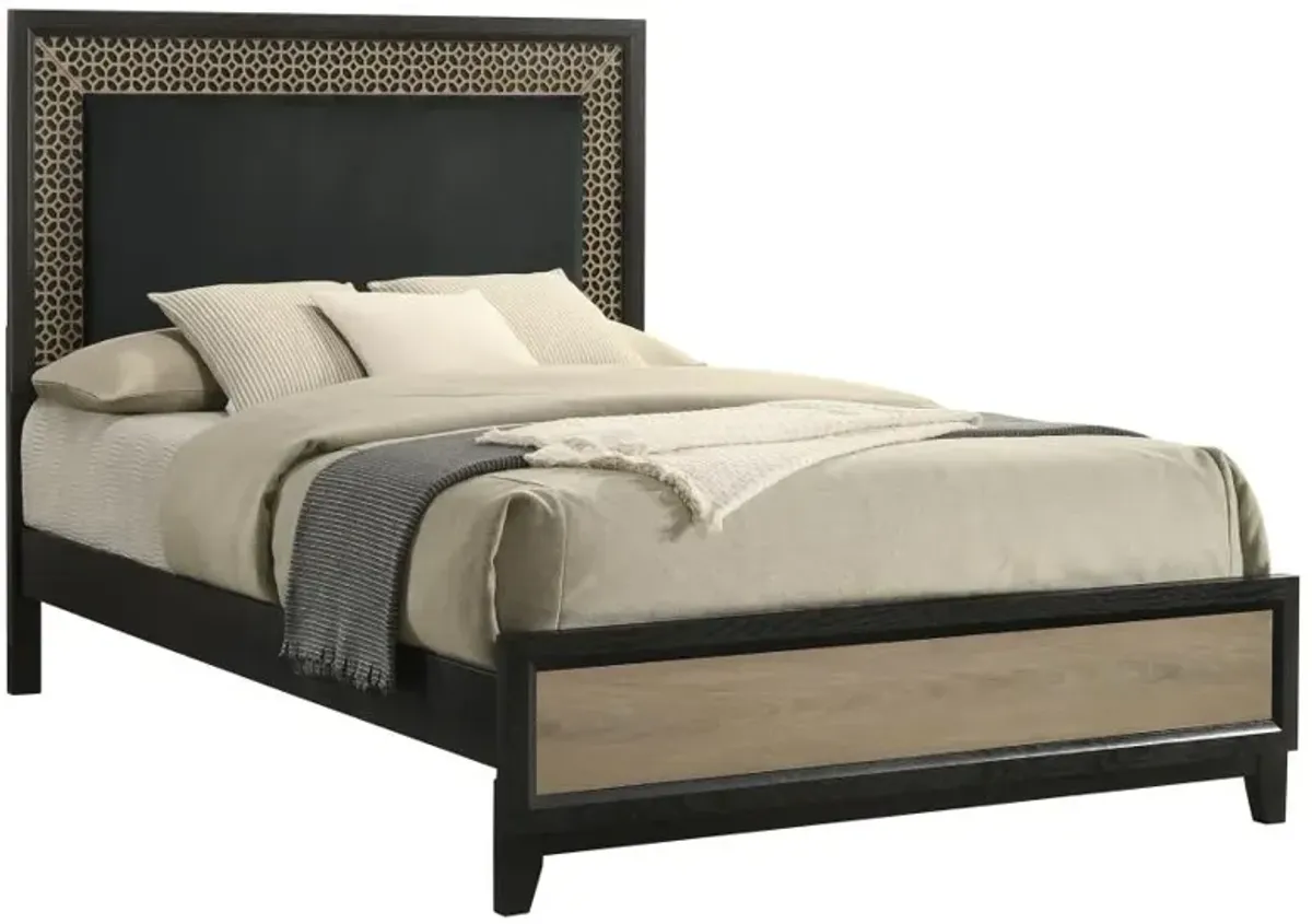 Valencia Eastern King Bed Light Brown and Black