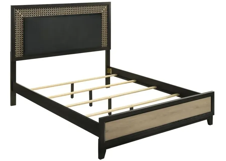 Valencia Eastern King Bed Light Brown and Black