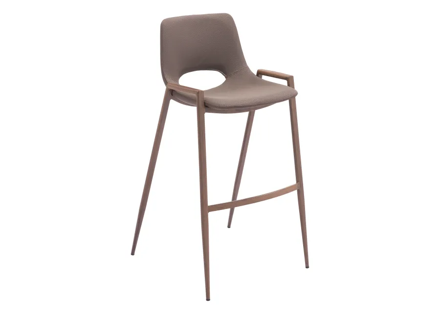 Desi Barstool (Set of 2) Brown & Walnut